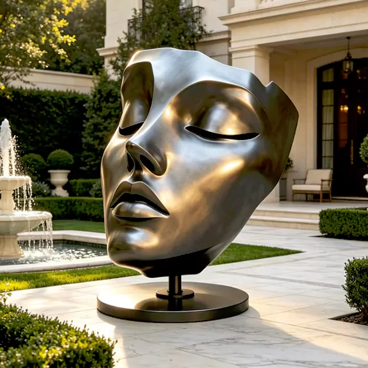 Large Modern Abstract Face Sculpture