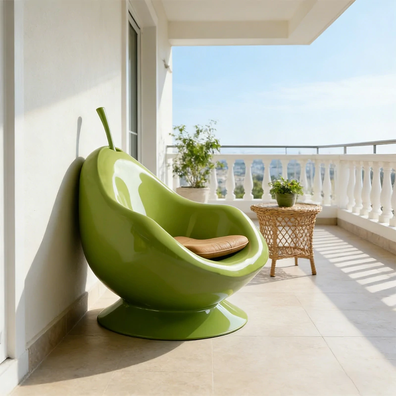 Modern Pear Shaped FRP Accent Chair
